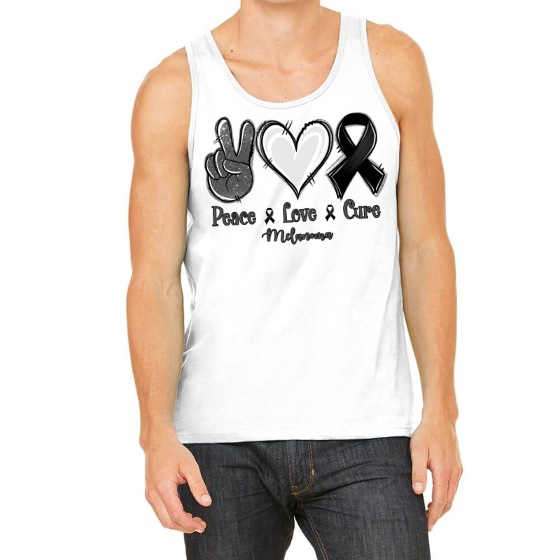 Peace Love Cure Melanoma Cancer Tank Top | Artistshot