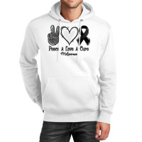 Peace Love Cure Melanoma Cancer Unisex Hoodie | Artistshot