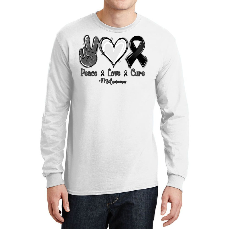 Peace Love Cure Melanoma Cancer Long Sleeve Shirts | Artistshot