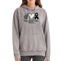 Peace Love Cure Melanoma Cancer Vintage Hoodie | Artistshot