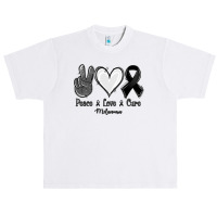 Peace Love Cure Melanoma Cancer Urban Heavy T-shirt | Artistshot