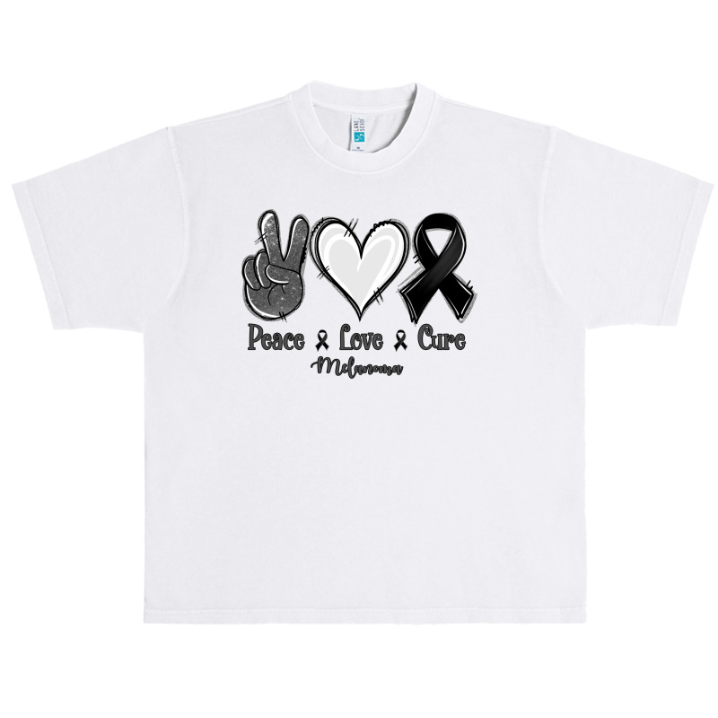 Peace Love Cure Melanoma Cancer Urban Heavy T-shirt | Artistshot