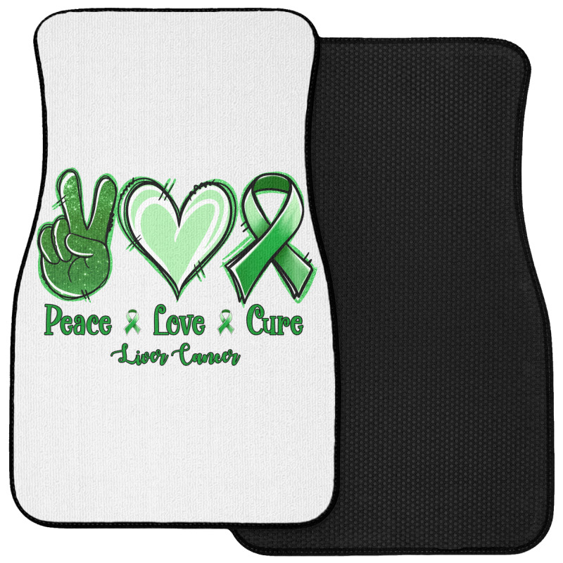 Peace Love Cure Liver Cancer Front Car Mat | Artistshot