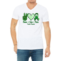 Peace Love Cure Liver Cancer V-neck Tee | Artistshot