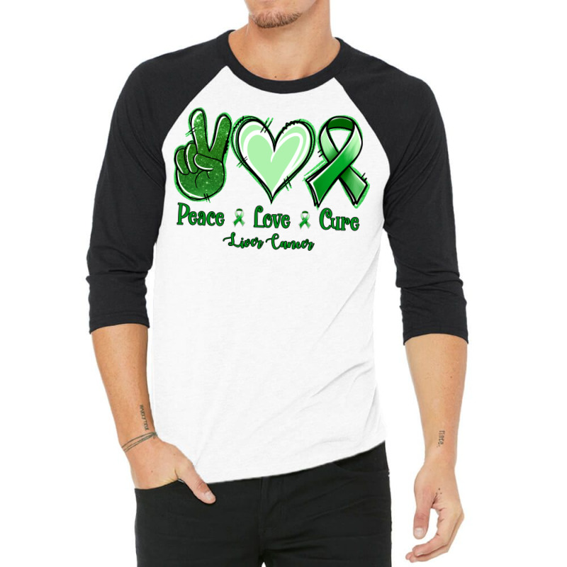 Peace Love Cure Liver Cancer 3/4 Sleeve Shirt | Artistshot