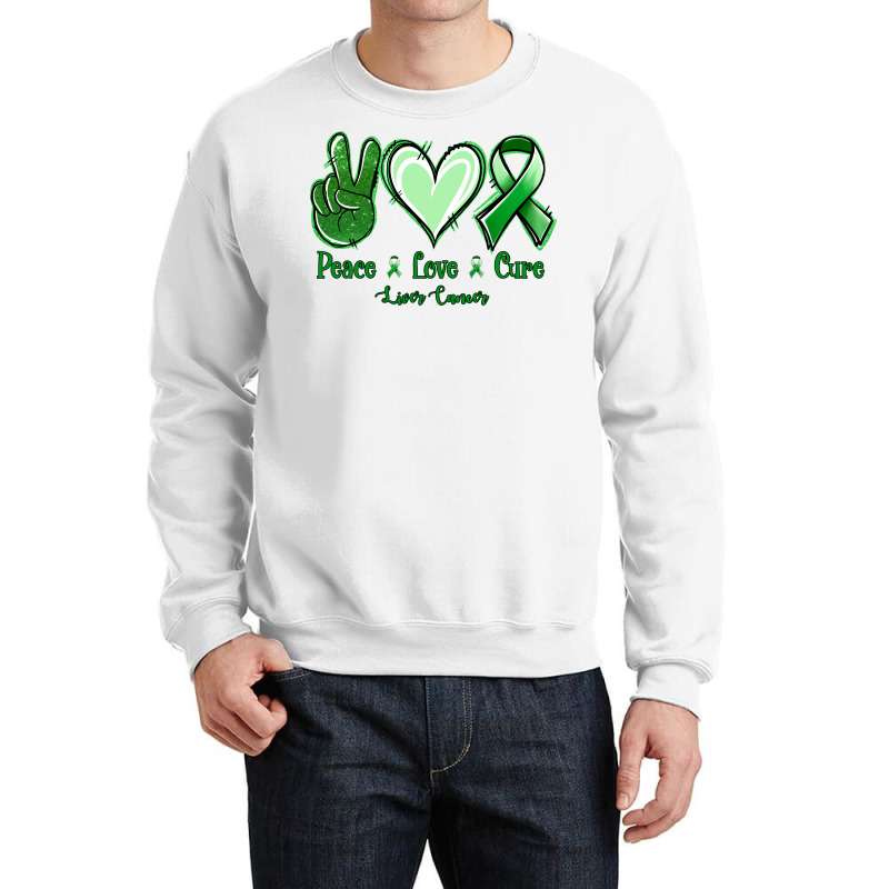 Peace Love Cure Liver Cancer Crewneck Sweatshirt | Artistshot