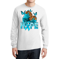 Hope Teal Ribbon Ovarian Cancer Nails Long Sleeve Shirts | Artistshot