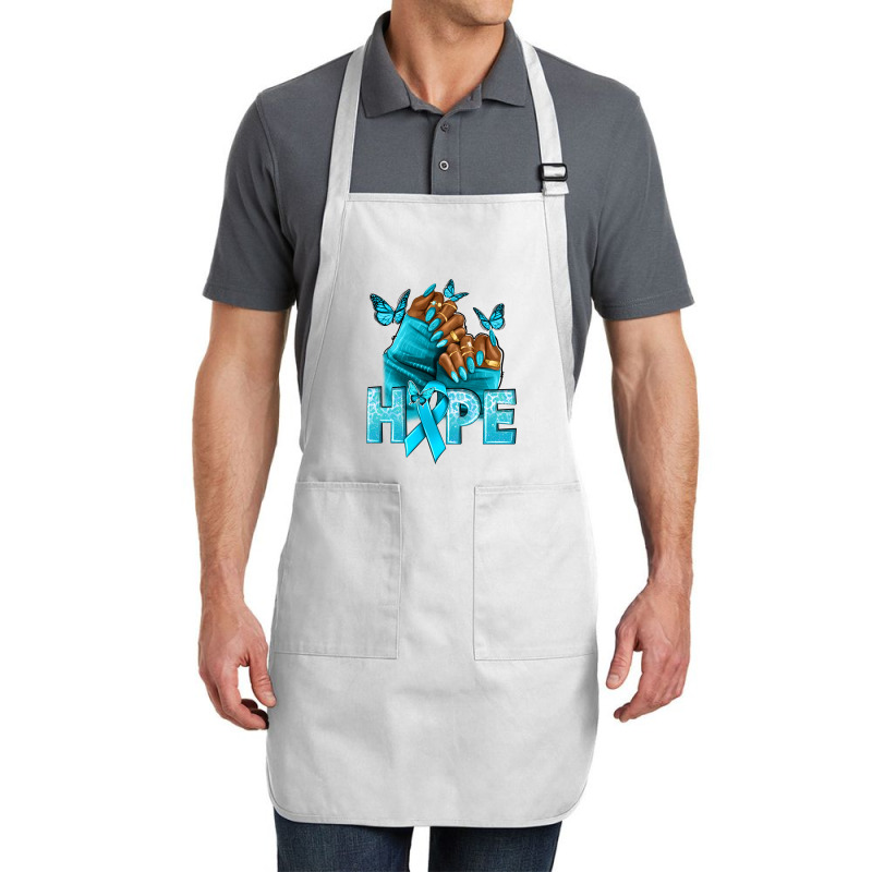 Hope Teal Ribbon Ovarian Cancer Nails Full-length Apron | Artistshot