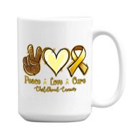 Peace Love Cure Bone Cancer 15 Oz Coffee Mug | Artistshot