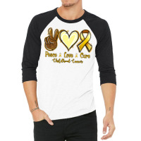 Peace Love Cure Bone Cancer 3/4 Sleeve Shirt | Artistshot