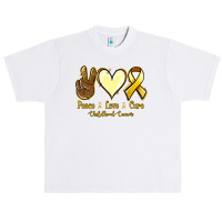 Peace Love Cure Bone Cancer Urban Heavy T-shirt | Artistshot