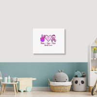 Peace Love Cure Breast Cancer Landscape Canvas Print | Artistshot