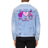 Peace Love Cure Breast Cancer Unisex Sherpa-lined Denim Jacket | Artistshot