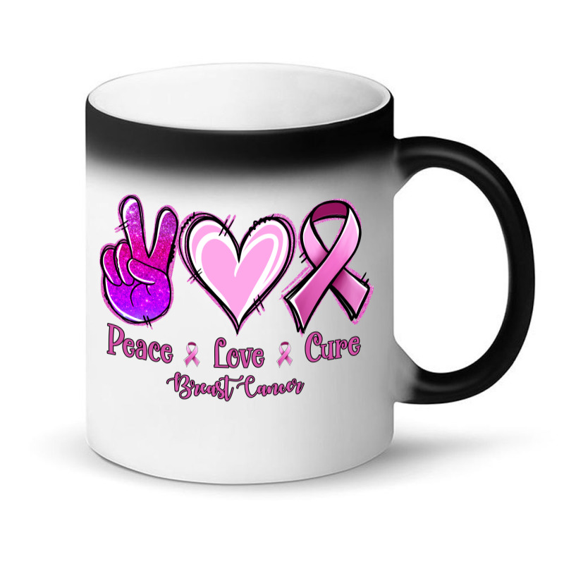 Peace Love Cure Breast Cancer Magic Mug | Artistshot