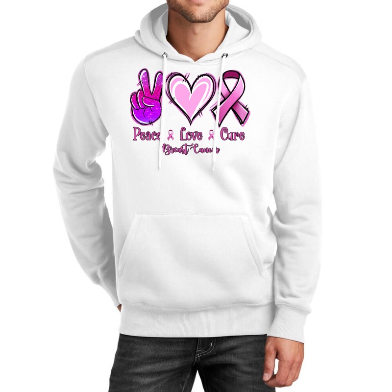 Peace Love Cure Breast Cancer Unisex Hoodie | Artistshot