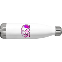 Peace Love Cure Breast Cancer Stainless Steel Water Bottle | Artistshot