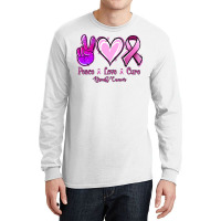 Peace Love Cure Breast Cancer Long Sleeve Shirts | Artistshot