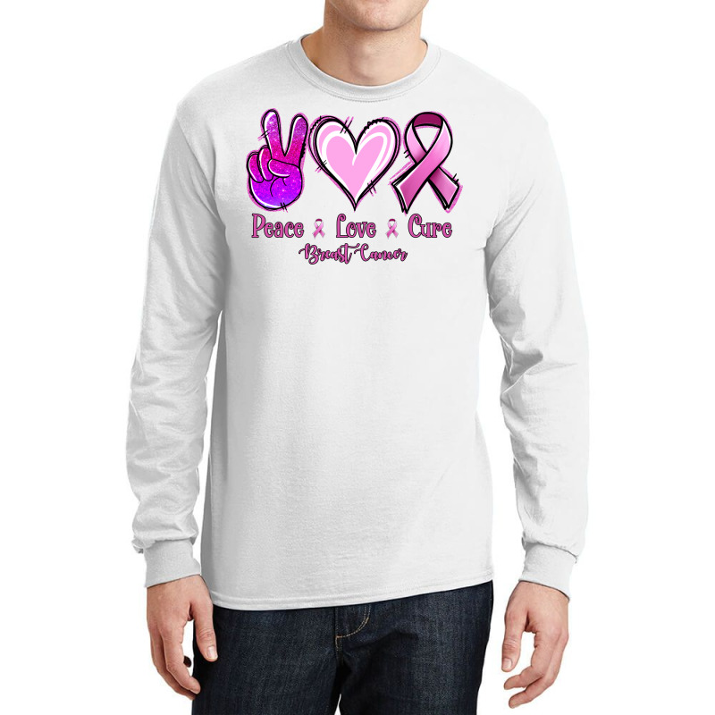 Peace Love Cure Breast Cancer Long Sleeve Shirts | Artistshot