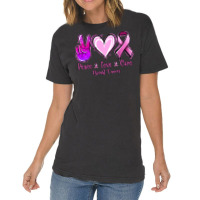 Peace Love Cure Breast Cancer Vintage T-shirt | Artistshot