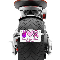 Peace Love Cure Breast Cancer Motorcycle License Plate | Artistshot