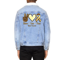 Peace Love Cure Bone Cancer Unisex Sherpa-lined Denim Jacket | Artistshot