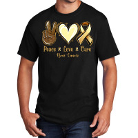 Peace Love Cure Bone Cancer Basic T-shirt | Artistshot