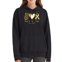 Peace Love Cure Bone Cancer Vintage Hoodie | Artistshot