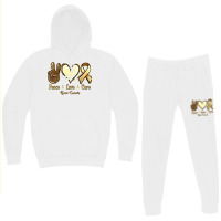 Peace Love Cure Bone Cancer Hoodie & Jogger Set | Artistshot