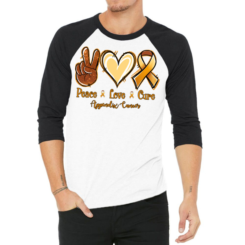 Peace Love Cure Appendix Cancer 3/4 Sleeve Shirt | Artistshot