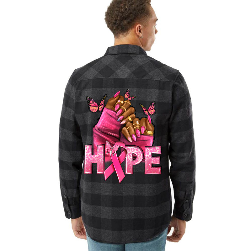 Hope Breast Cancer Nails Flannel Shirt | Artistshot