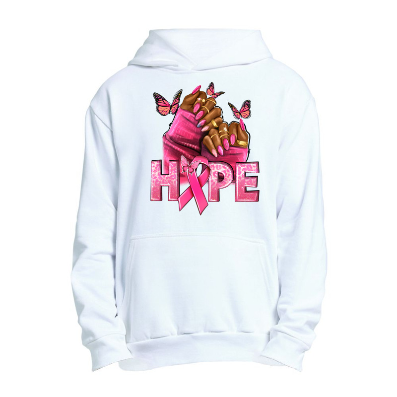 Hope Breast Cancer Nails Urban Pullover Hoodie | Artistshot