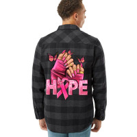 Hope Breast Cancer Caucasian Hand Nails Flannel Shirt | Artistshot