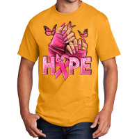 Hope Breast Cancer Caucasian Hand Nails Basic T-shirt | Artistshot