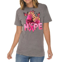 Hope Breast Cancer Caucasian Hand Nails Vintage T-shirt | Artistshot