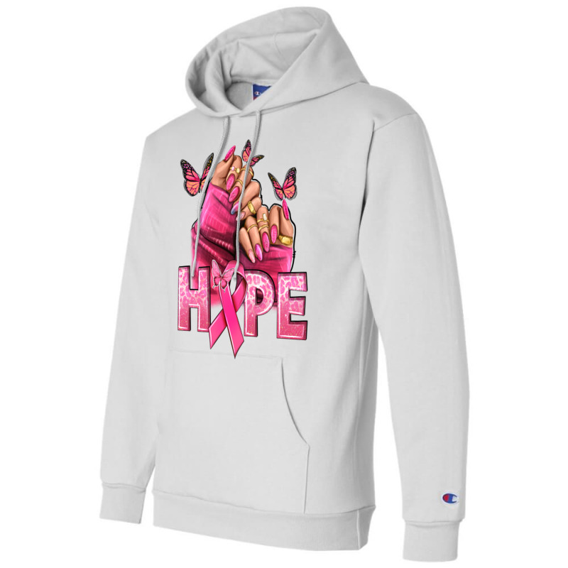 Hope Breast Cancer Caucasian Hand Nails Champion Hoodie | Artistshot