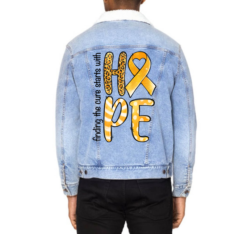 Finding The Cure Starts With Hope Childhood Cancer Unisex Sherpa-lined Denim Jacket | Artistshot