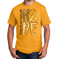 Finding The Cure Starts With Hope Childhood Cancer Basic T-shirt | Artistshot