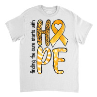 Finding The Cure Starts With Hope Childhood Cancer Classic T-shirt | Artistshot