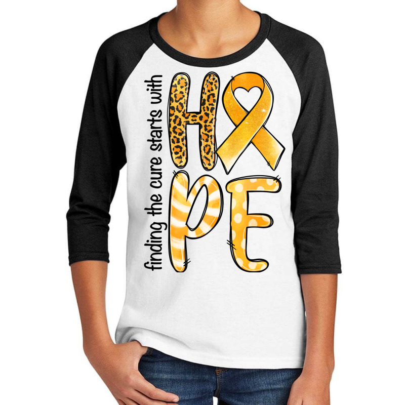 Finding The Cure Starts With Hope Childhood Cancer Youth 3/4 Sleeve | Artistshot