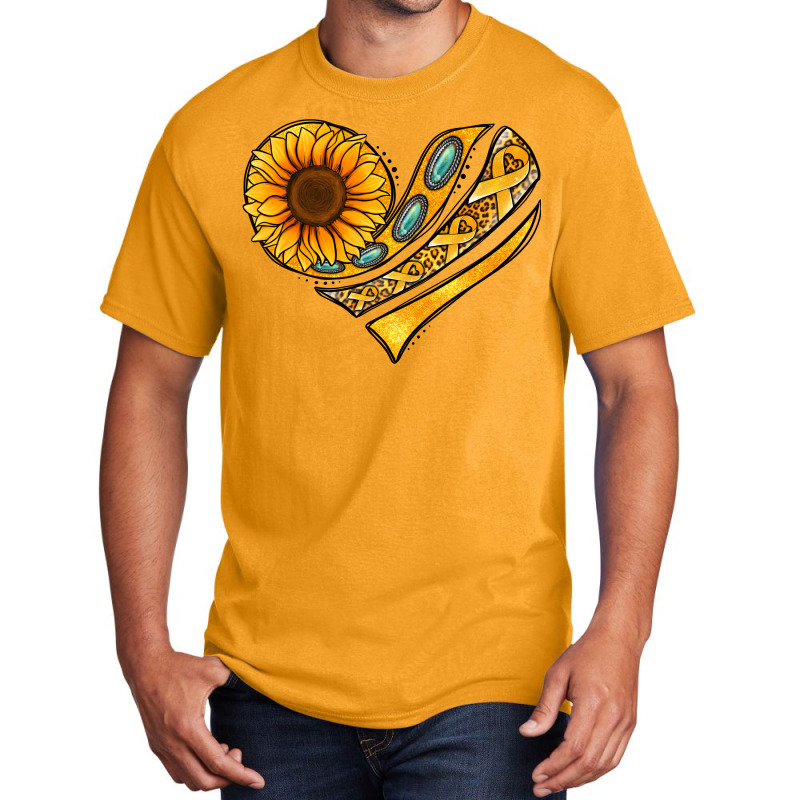 Childhood Cancer Awareness Heart Basic T-shirt | Artistshot