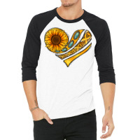 Childhood Cancer Awareness Heart 3/4 Sleeve Shirt | Artistshot