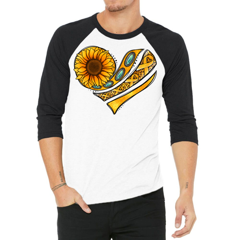 Childhood Cancer Awareness Heart 3/4 Sleeve Shirt | Artistshot