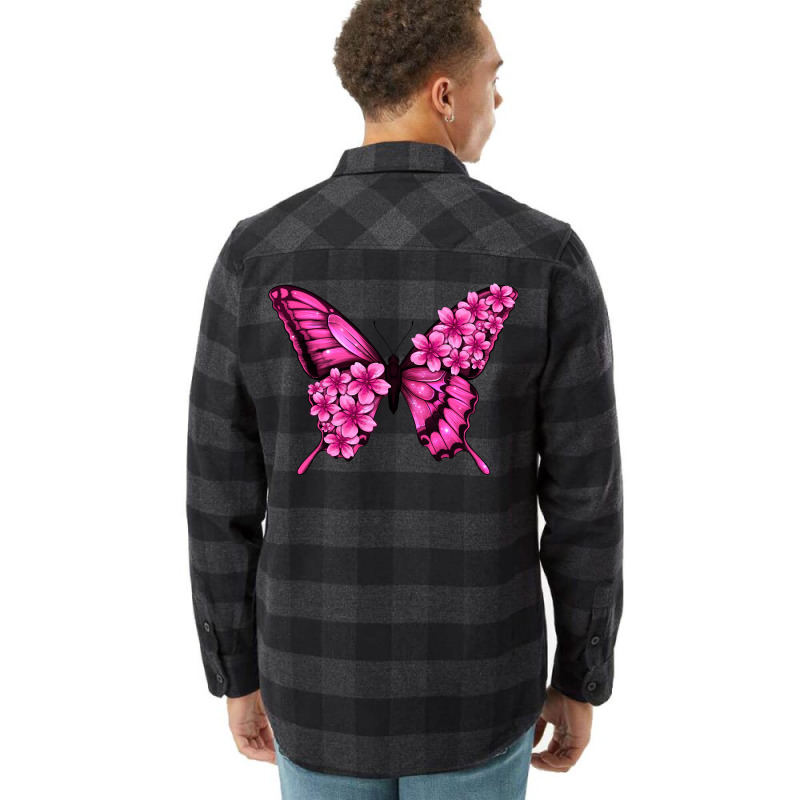 Floral Pink Butterfly Flannel Shirt | Artistshot