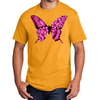 Floral Pink Butterfly Basic T-shirt | Artistshot