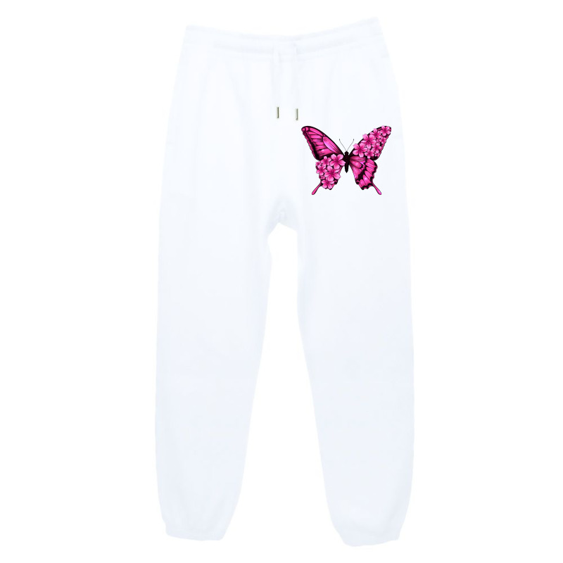 Floral Pink Butterfly Urban Sweatpant | Artistshot