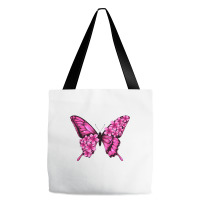 Floral Pink Butterfly Tote Bags | Artistshot