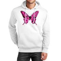 Floral Pink Butterfly Unisex Hoodie | Artistshot