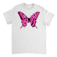 Floral Pink Butterfly Classic T-shirt | Artistshot