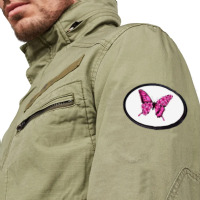 Floral Pink Butterfly Oval Patch | Artistshot