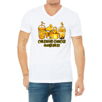 Childhood Cancer Awareness Coffee Cups V-neck Tee | Artistshot